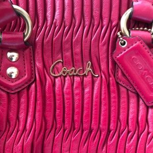 Coach purse leather red satchel